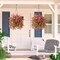 2-Pack Artificial Hanging Flowers – Realistic Silk Daisies in Purple and Red, UV-Resistant Outdoor Décor for Porches, Patios, Windows, and Yards, Perfect for Spring and Summer